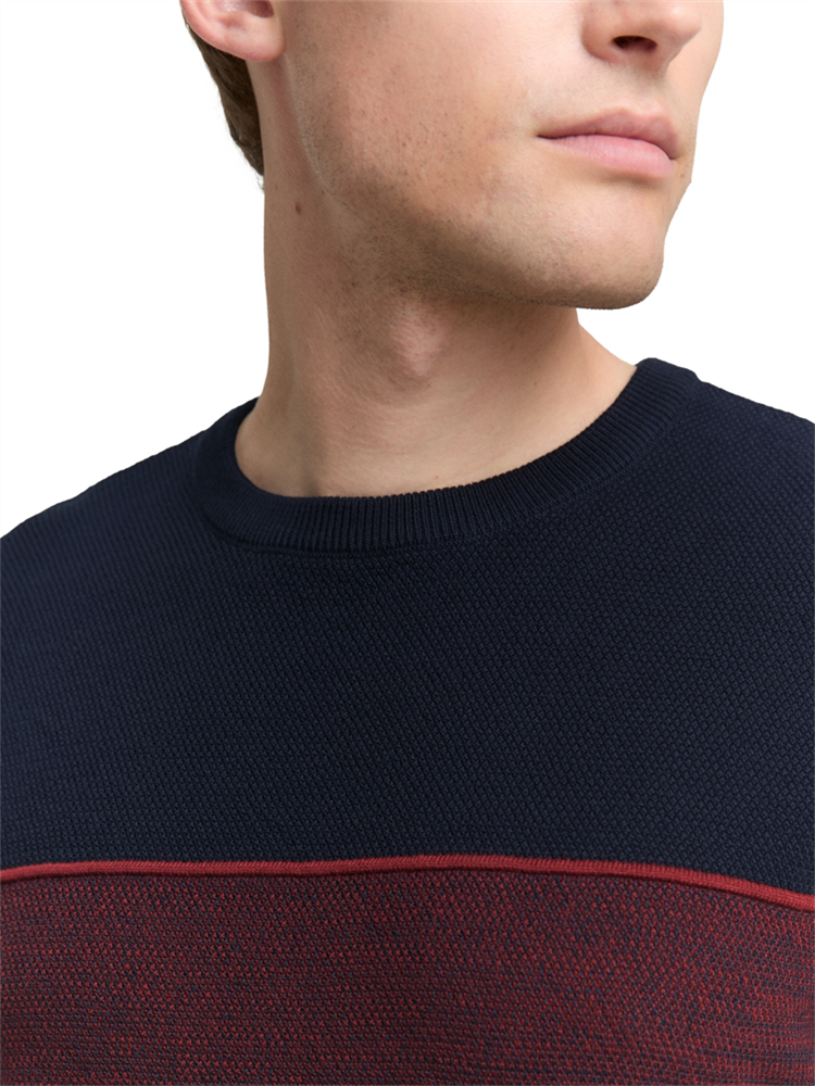 knit stripe crew neck pullover - 1048772