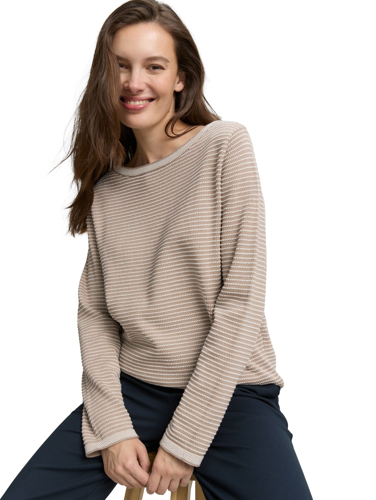 knit pullover with bubble stru - 1047681