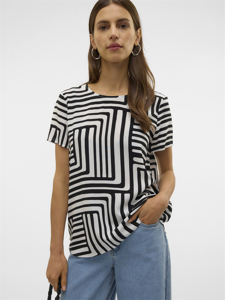 VMEASY JOY S/S TOP WVN GA - 10297345