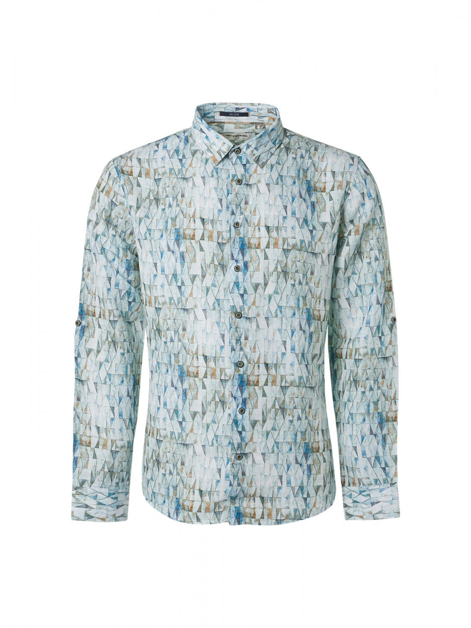 Shirt Allover Printed With Linen - 19430236