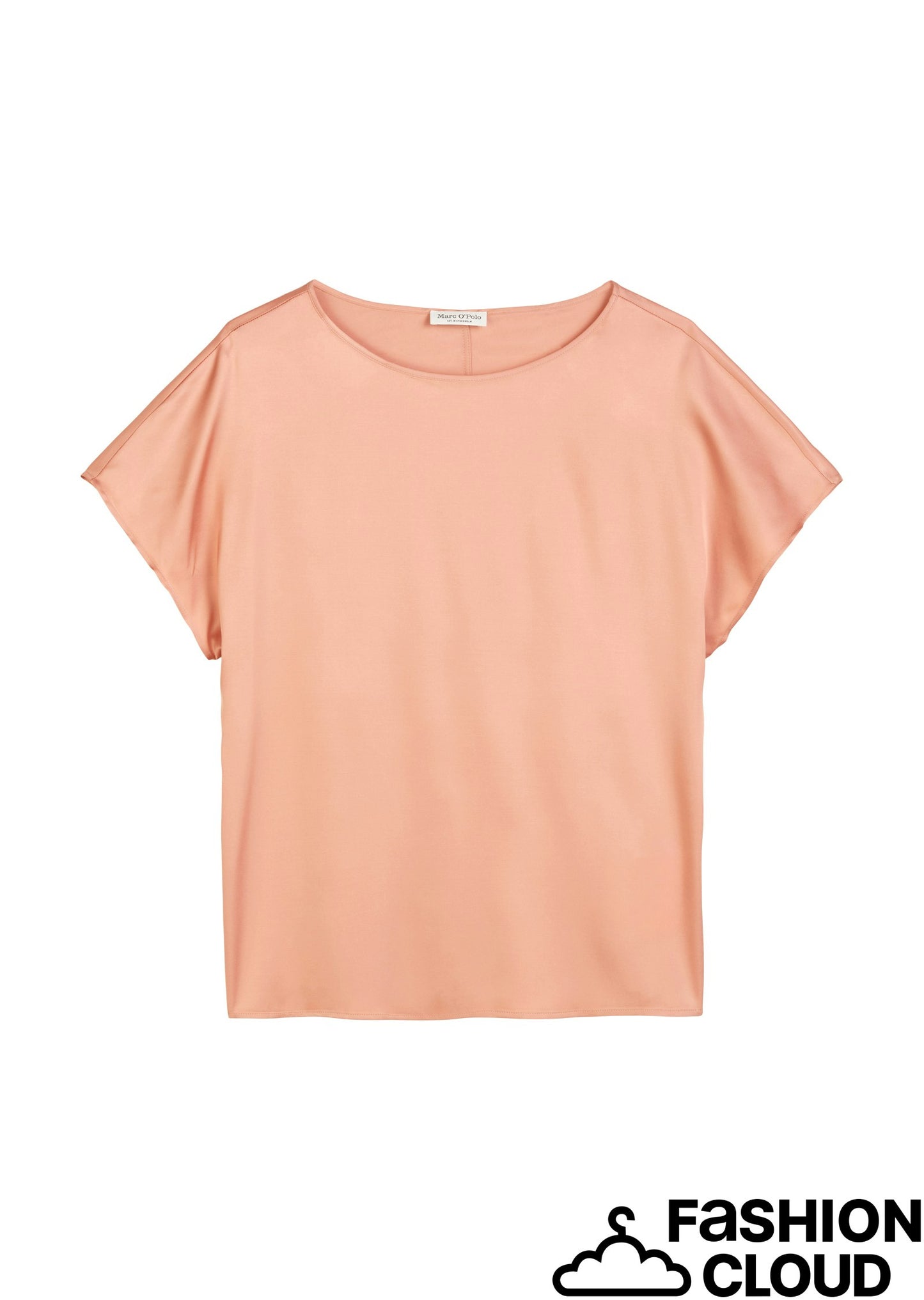 Woven t-shirt, fitted hem, round ne - 503085441015