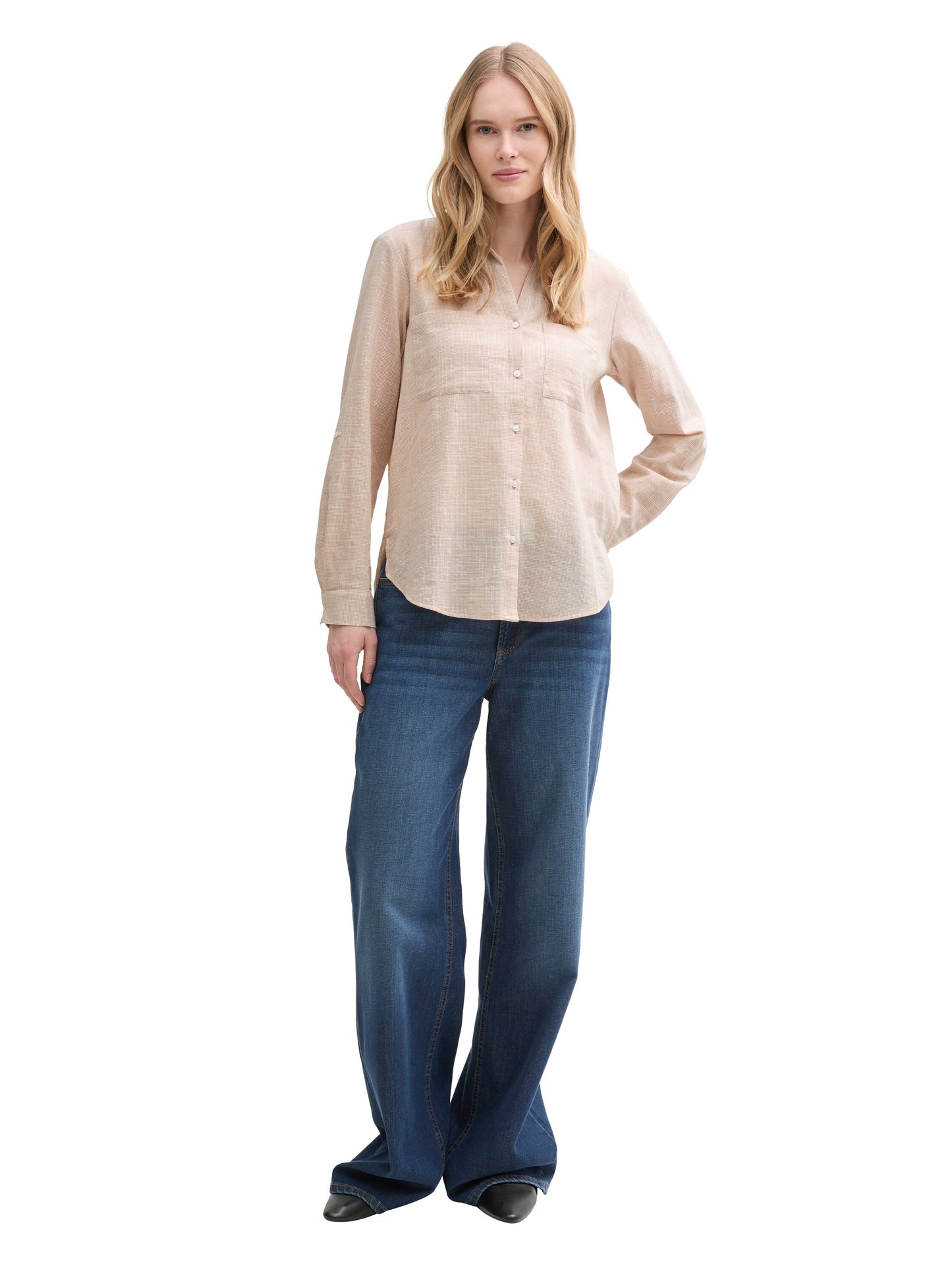 blouse with slub structure - 1035247