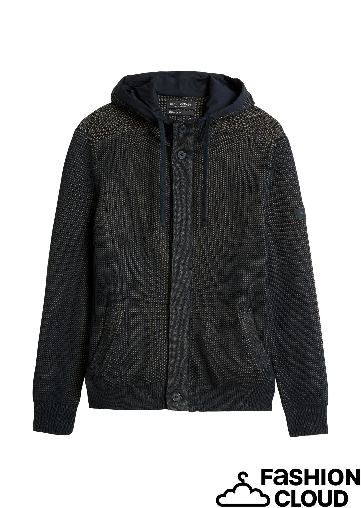 Jacket with hood- and structure-mix - 620502261268