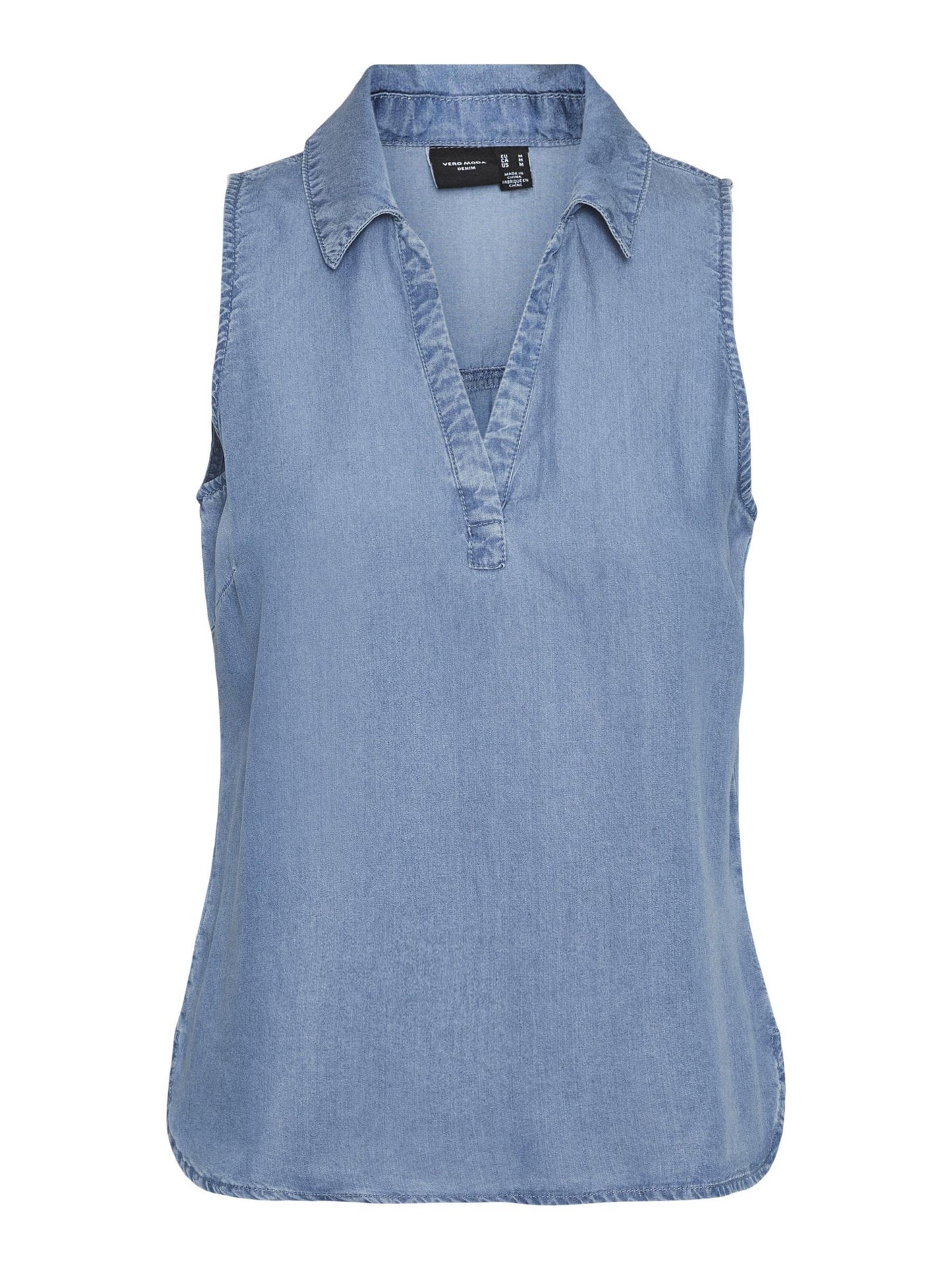 VMHARPER SL COLLAR SHORT TENCEL TOP - 10283751