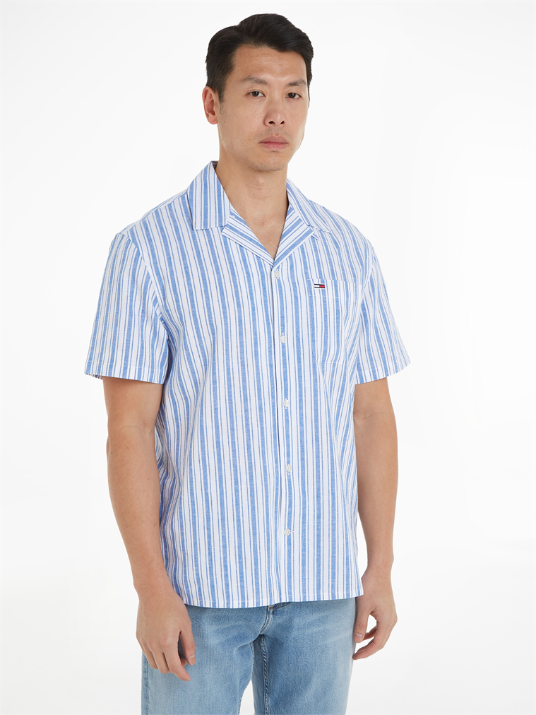 TJM STRIPE LINEN SS SHIRT EXT - DM0DM18961