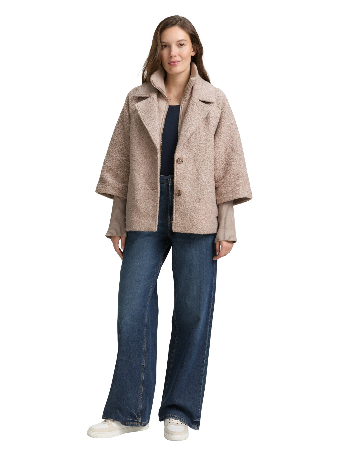 bouclé cape jacket - 1046602