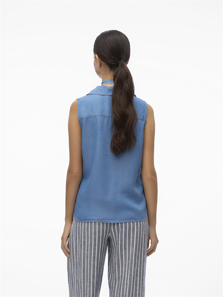 VMHARPER SL COLLAR SHORT TENCEL TOP - 10283751