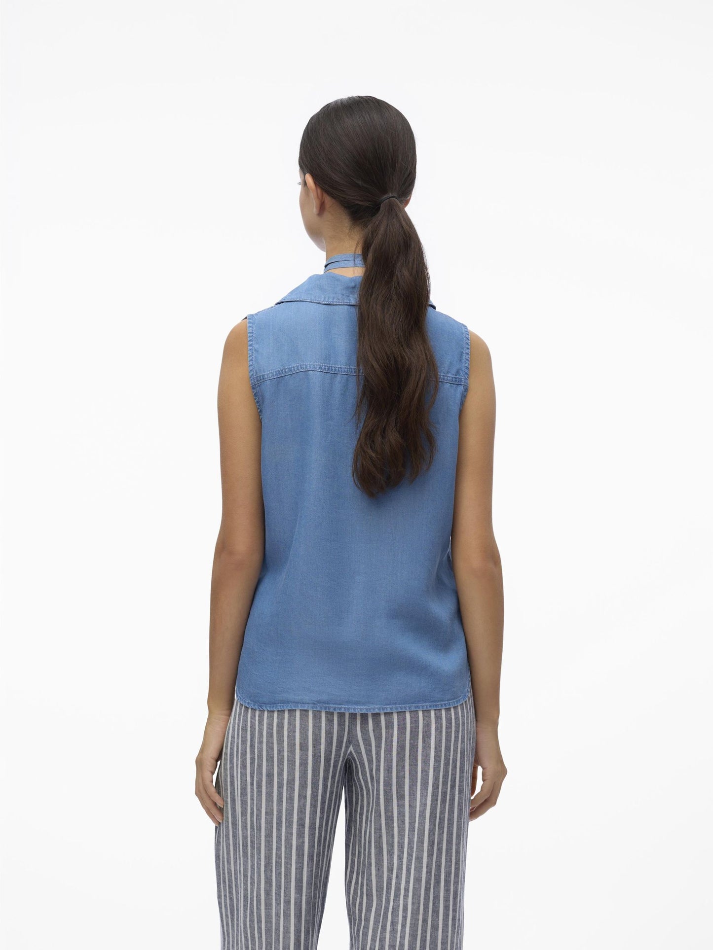 VMHARPER SL COLLAR SHORT TENCEL TOP - 10283751