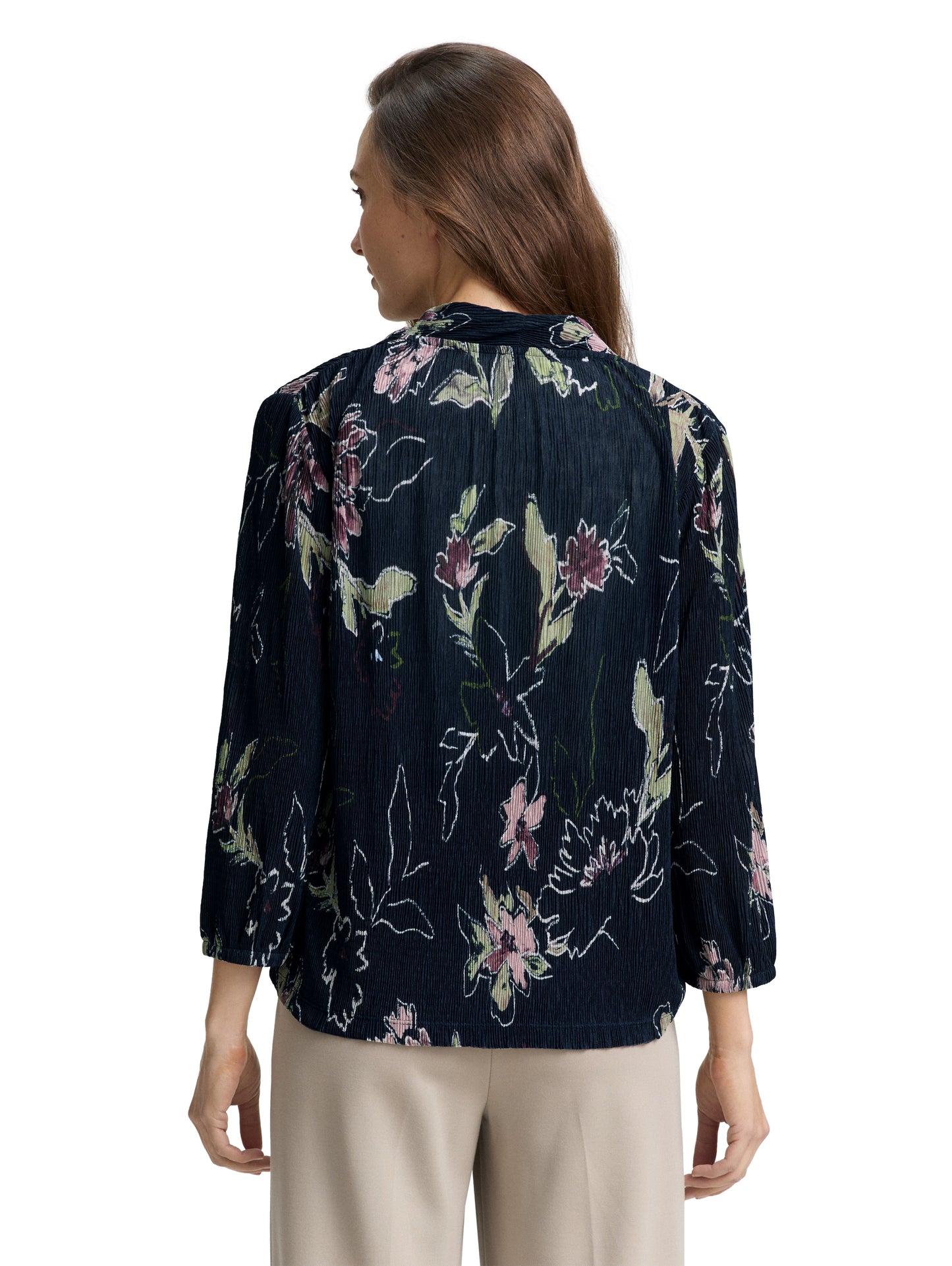 T-shirt plissee alloverprinted - 1047757