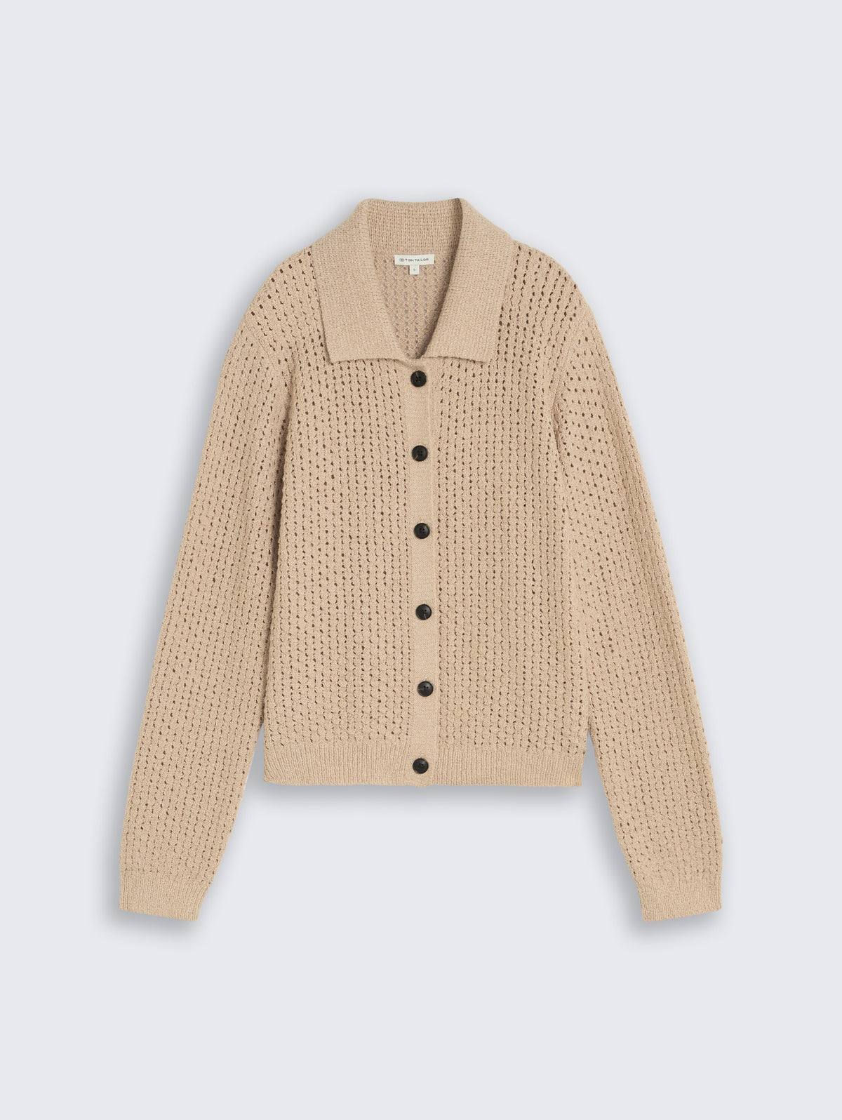Knit cardigan with collar - 1051363