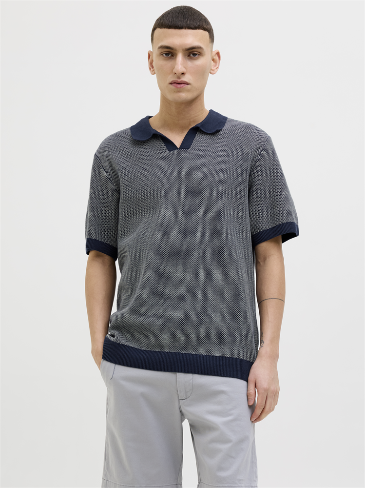JPRCCEASTON KNIT SPLIT NECK SS SN - 12273012