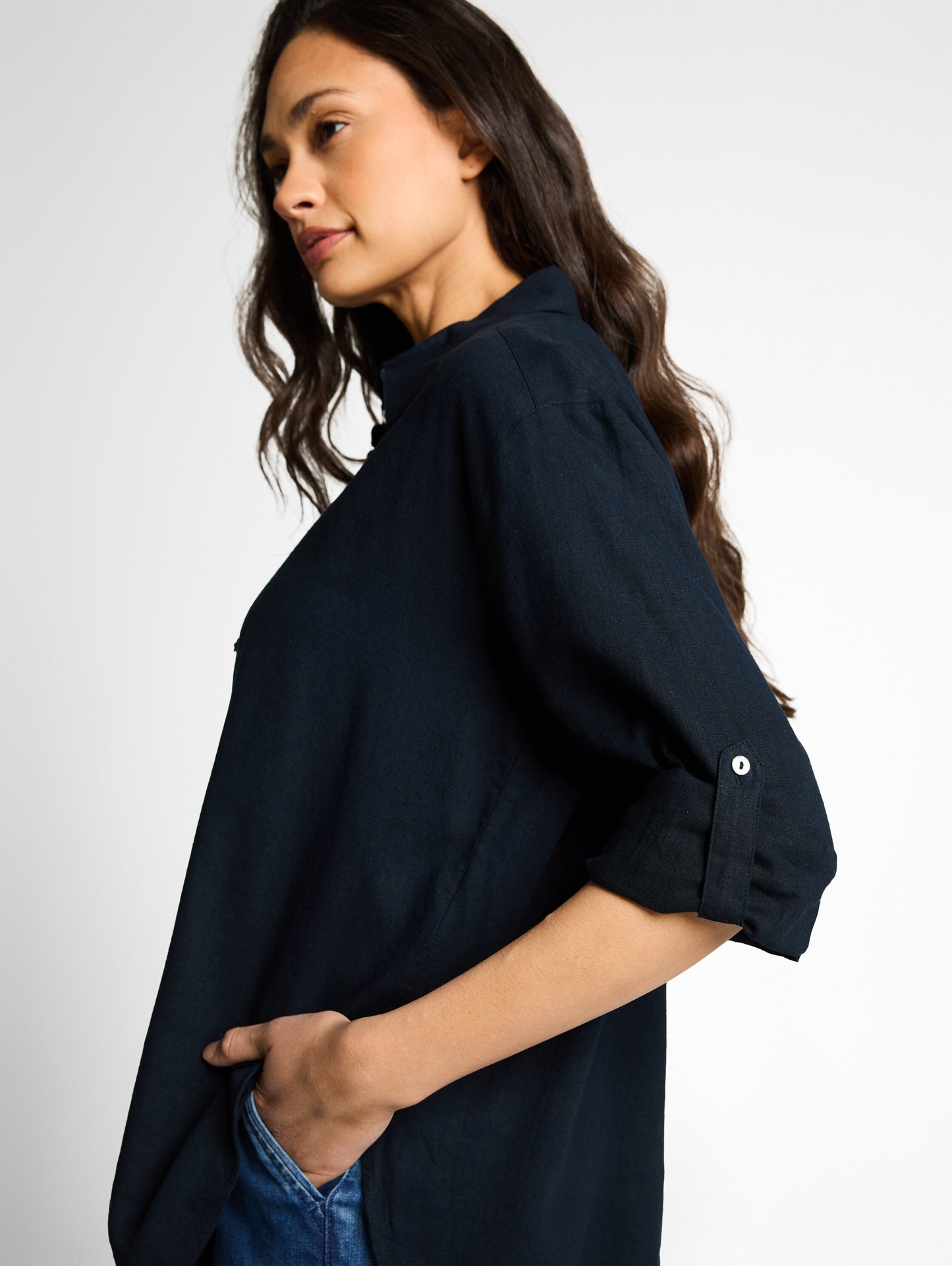 blouse shirt with linen - 1050608