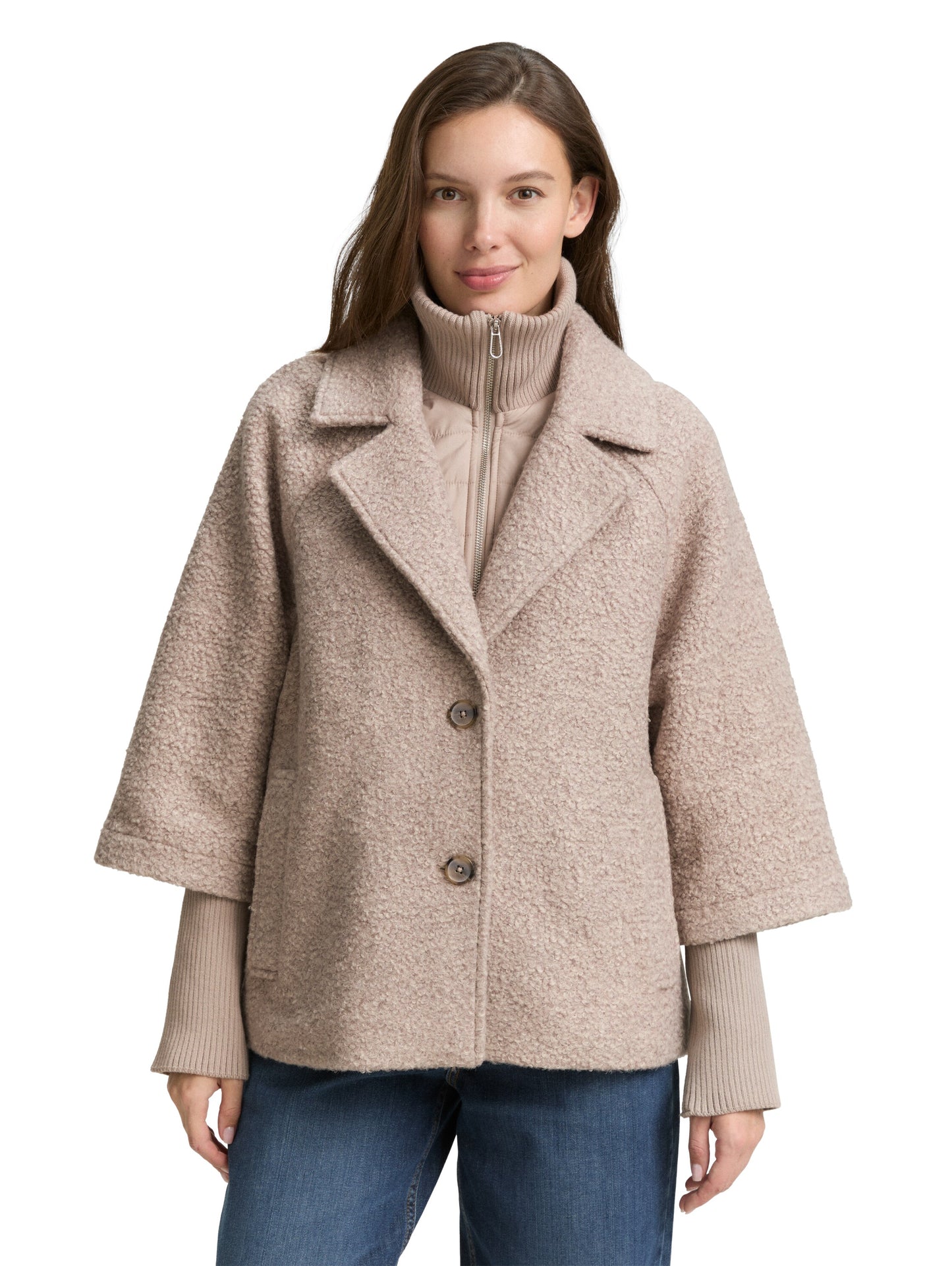 bouclé cape jacket - 1046602