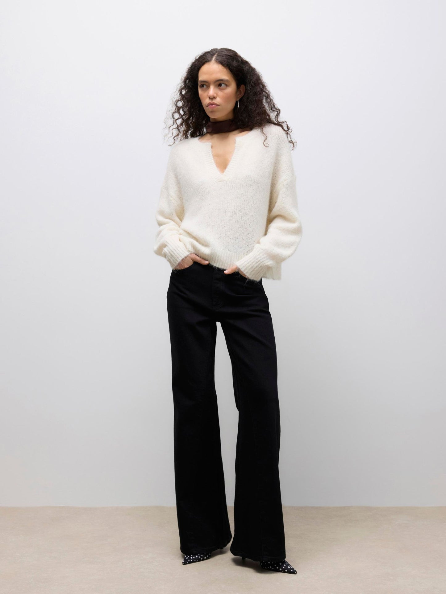 AWTACEY LS V-NECK KNIT - 10334361