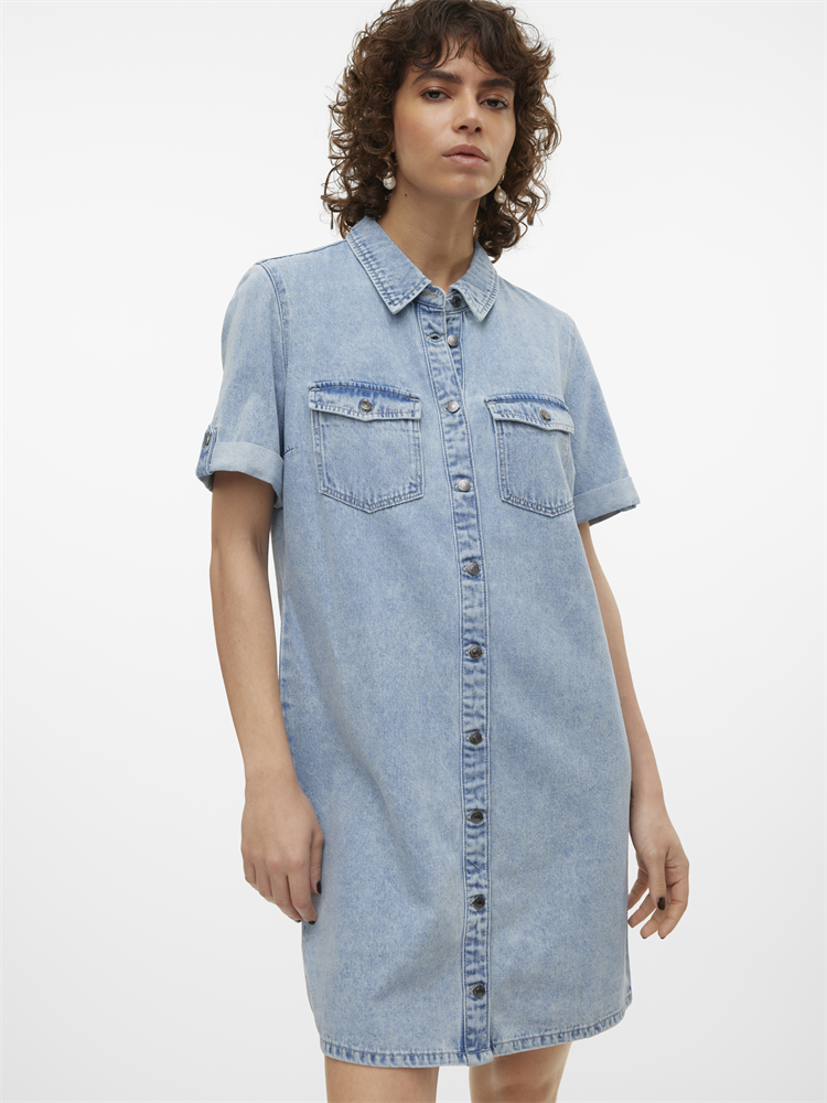 VMJENNIE SS SHORT DENIM DRESS GA NO - 10309665
