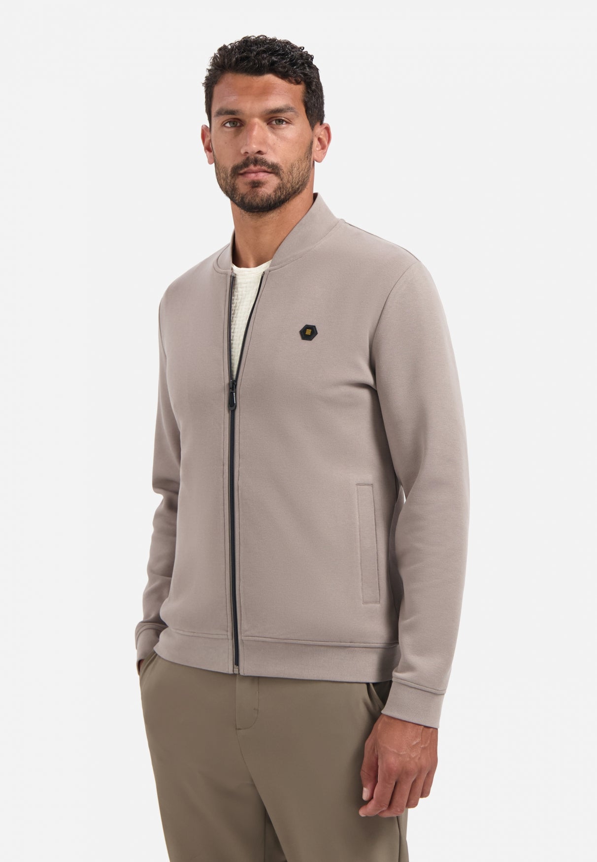 Sweater Full Zipper Pique Bomber - 29100806SN