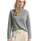 knit pullover with saddle shou - 1047698