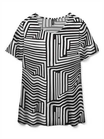 VMEASY JOY S/S TOP WVN GA - 10297345