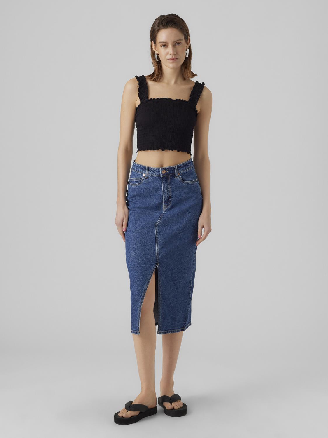 VMVERI HR CALF DENIM SKIRT GA NOOS - 10295731