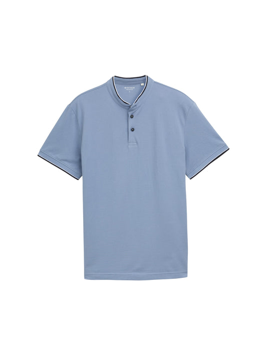 detailed printed stand-up polo - 1045705