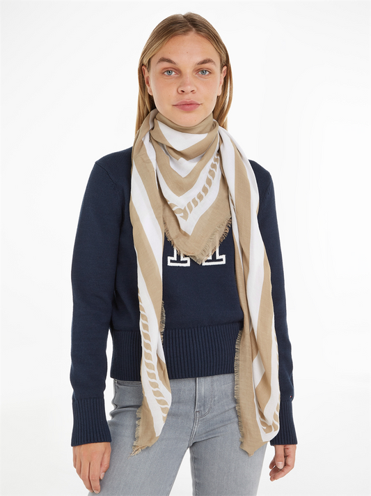 TOMMY COAST SQUARE STRIPES SCARF - AW0AW14533