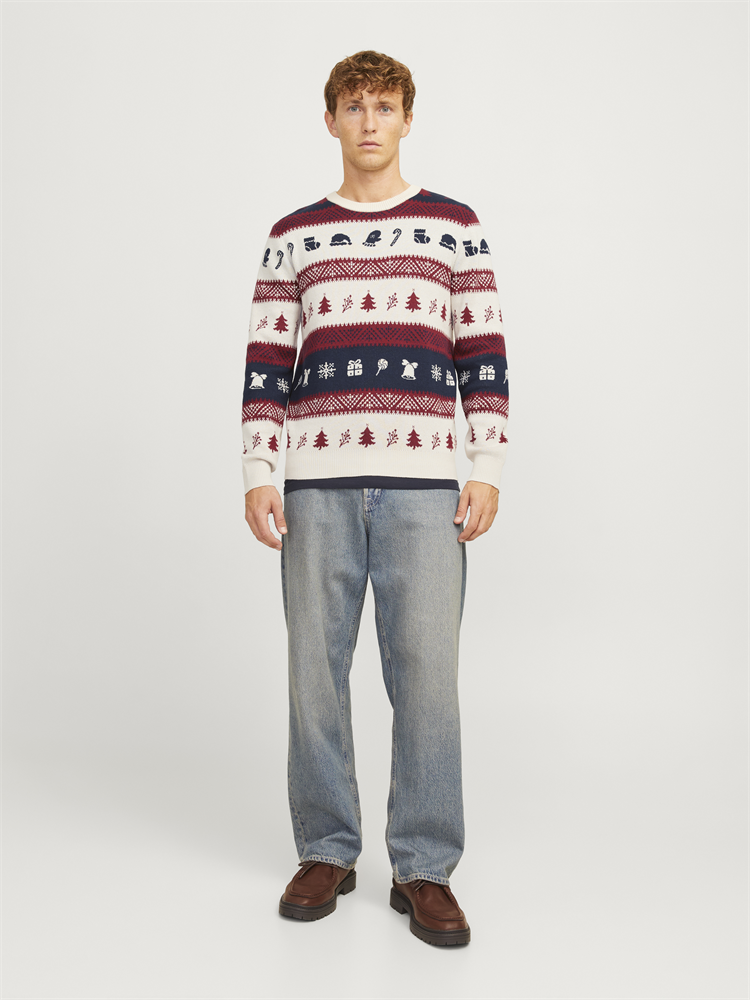 JJXMAS SNOWBALL KNIT CREW NECK - 12248145