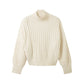 knit wide rib pullover - 1040018