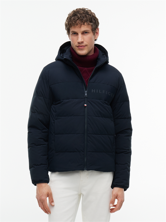 DETACHABLE HOODED BRANDED PUFFER - MW0MW45273