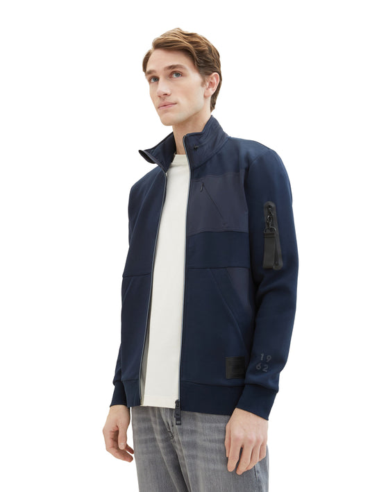 detailed stand-up sweat jacket - 1040922