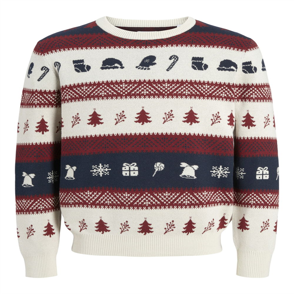 JJXMAS SNOWBALL KNIT CREW NECK - 12248145