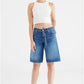 wide straight denim short - Harper