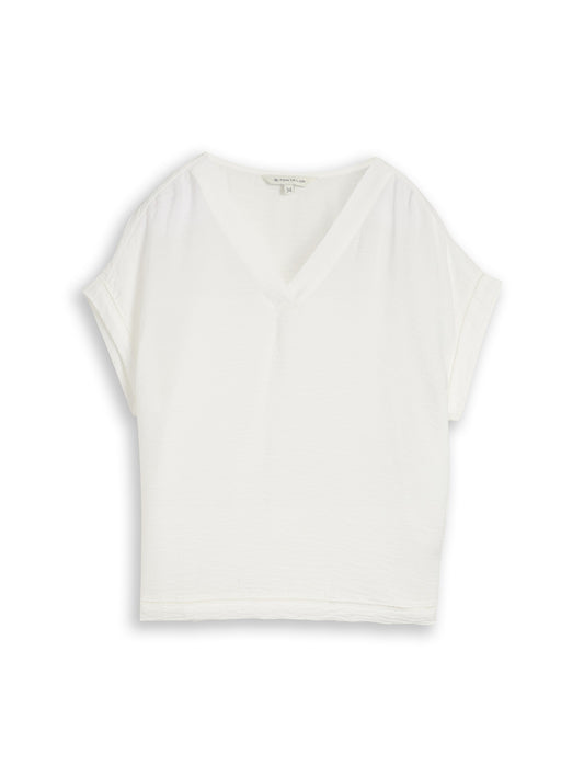 blouse solid v-neck - 1051077