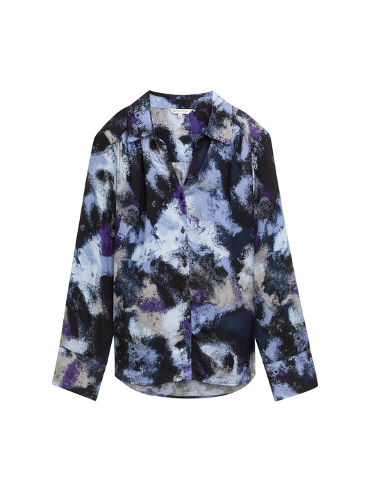 feminine shiny printed blouse - 1043861