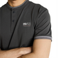 printed stand-up collar polo - 1050196