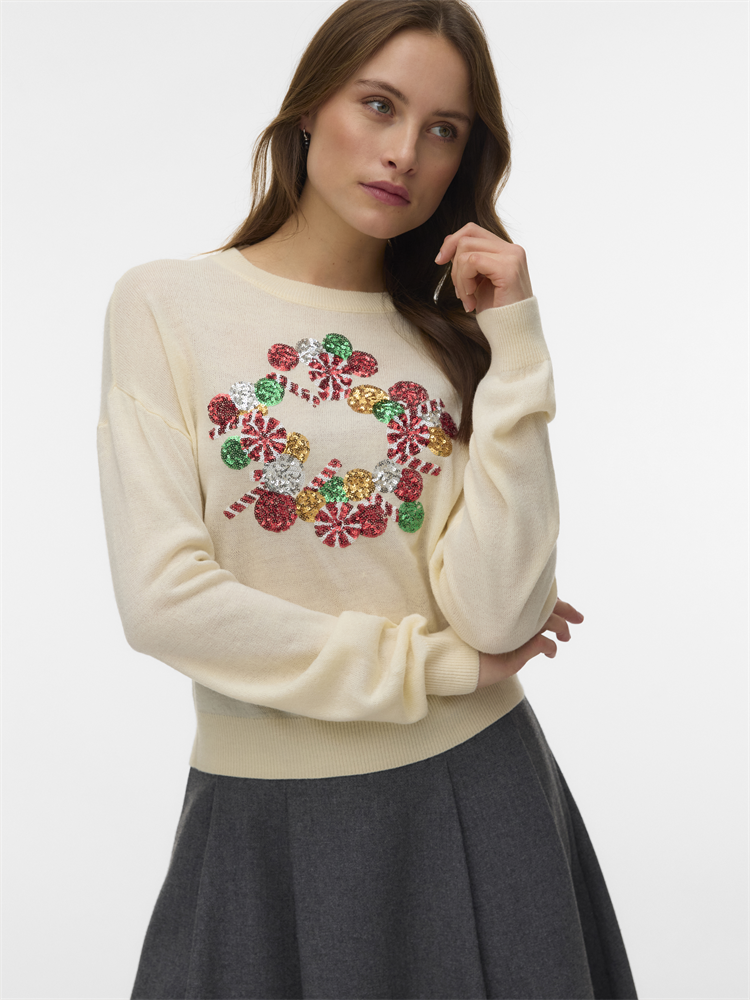 VMNEW GLITTER LS O-NECK PULL. XMAS - 10347076