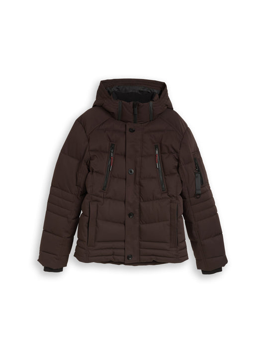 hooded quilted puffer jacket - 1051663