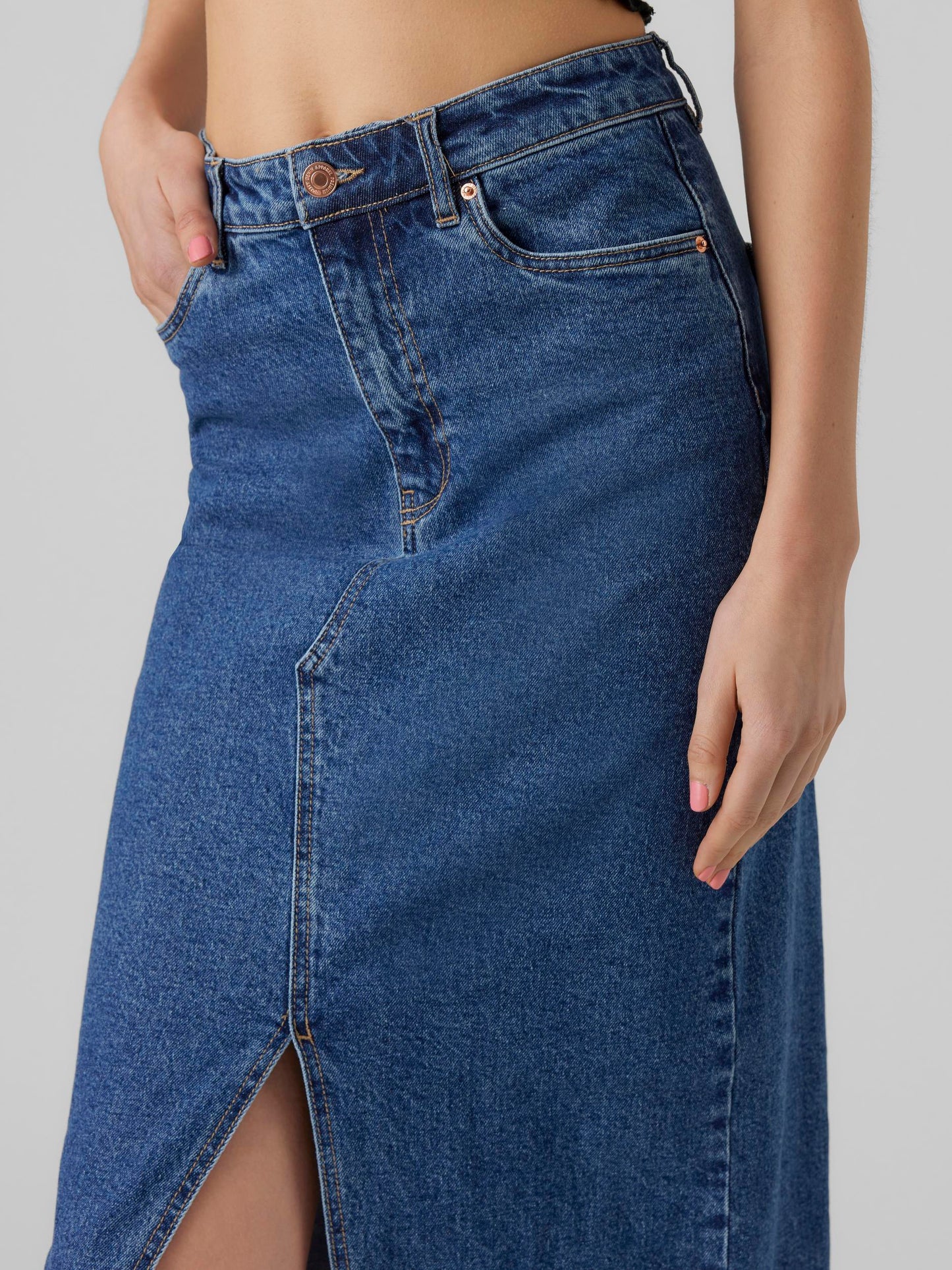 VMVERI HR CALF DENIM SKIRT GA NOOS - 10295731