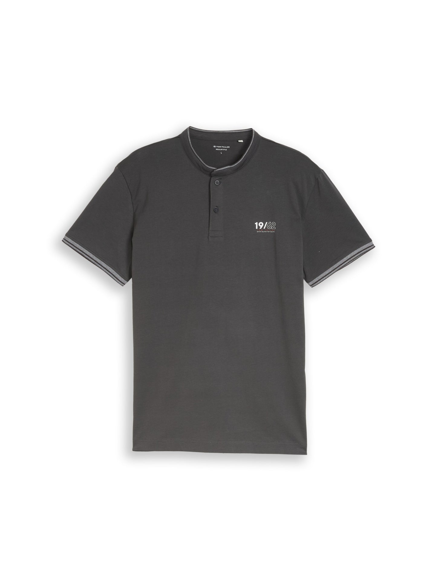 printed stand-up collar polo - 1050196