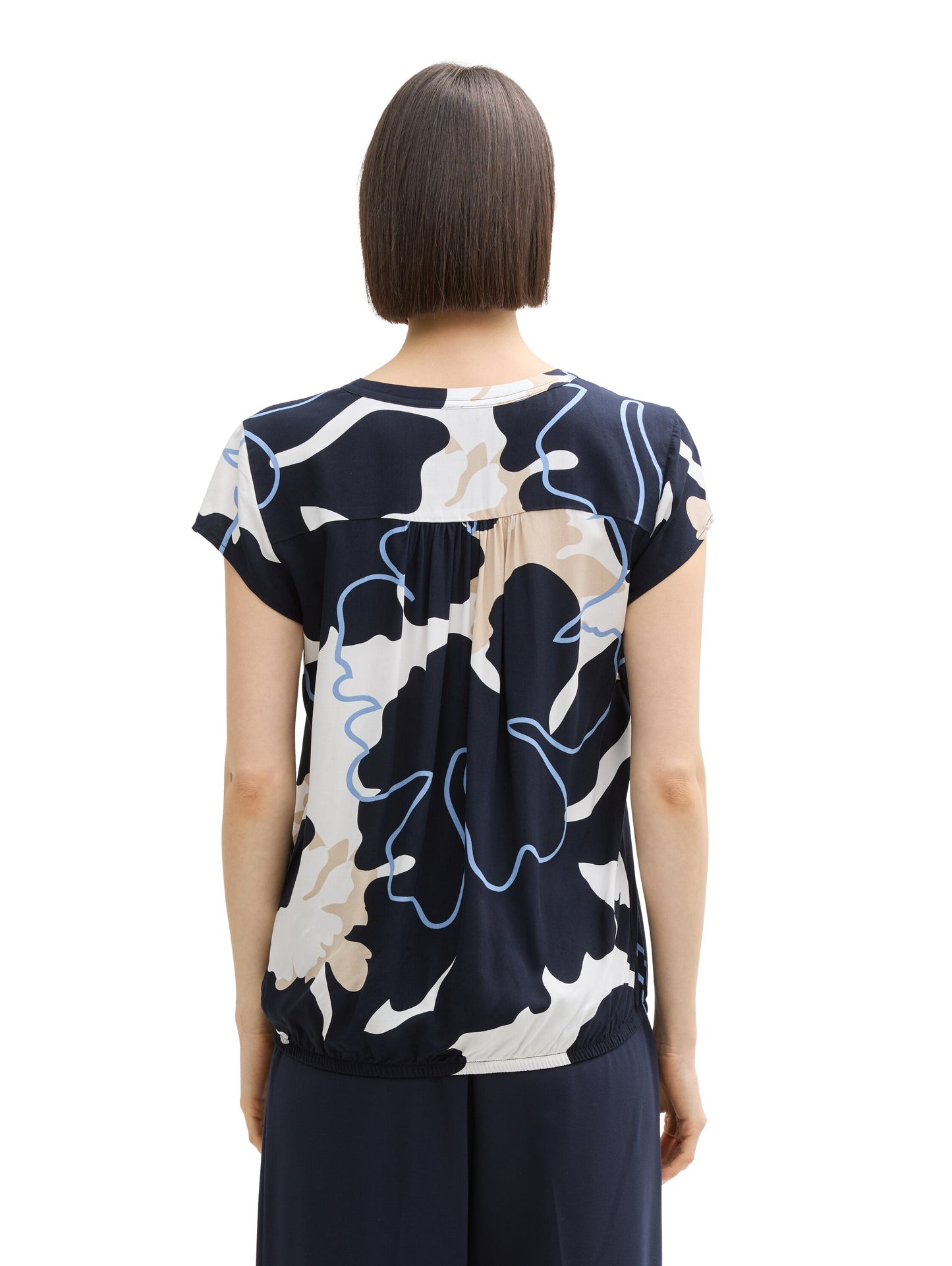 blouse printed shortsleeve - 1045238