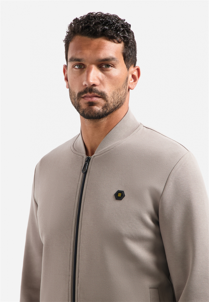 Sweater Full Zipper Pique Bomber - 29100806SN
