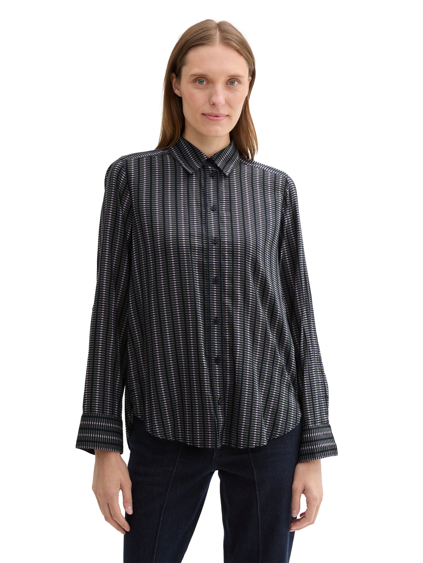 printed blouse with collar - 1043213