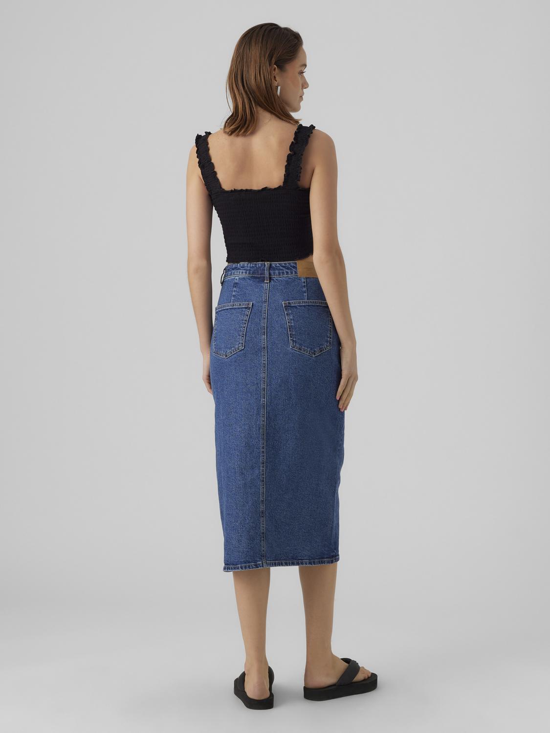 VMVERI HR CALF DENIM SKIRT GA NOOS - 10295731