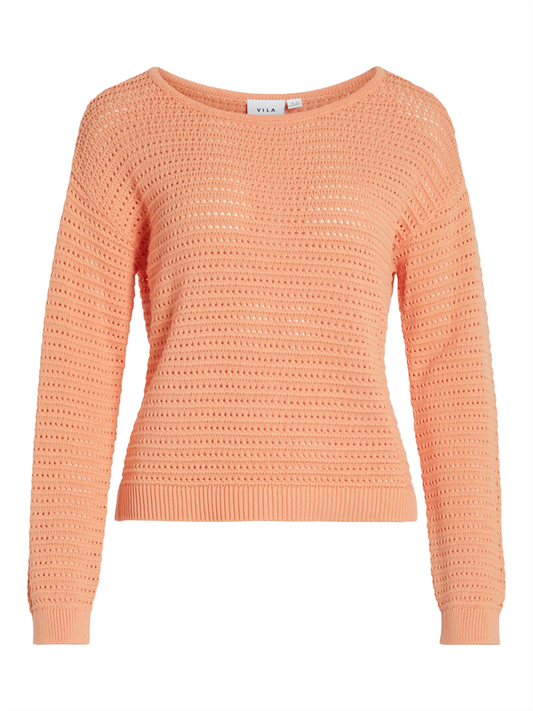 VIBELLISINA BOATNECK L/S KNIT TOP - - 14089578