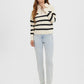 VMSABA STRIPE LS HIGHNECK BLOUSE GA - 10269246