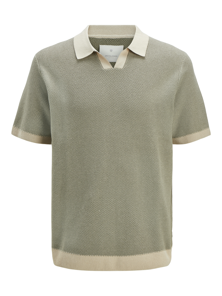 JPRCCEASTON KNIT SPLIT NECK SS SN - 12273012