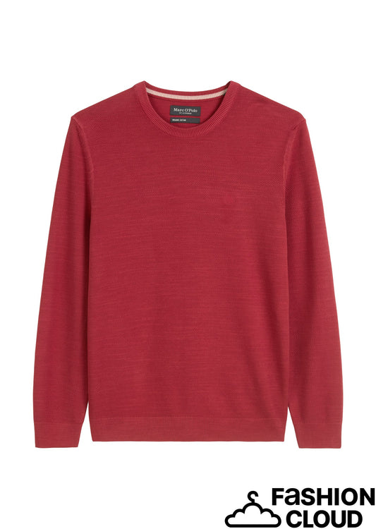 Crewneck, cotton slub, piqué struct - 528502360074