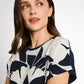 T-shirt fabric mix print crew - 1050445