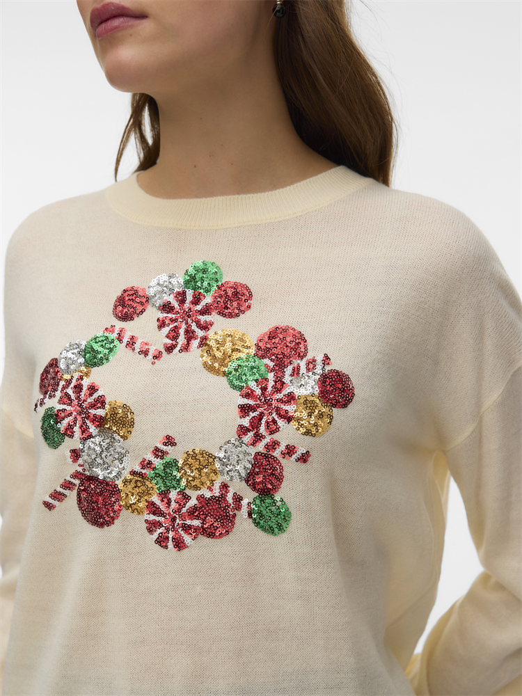 VMNEW GLITTER LS O-NECK PULL. XMAS - 10347076