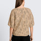 knit hairy printed batwing swe - 1052778