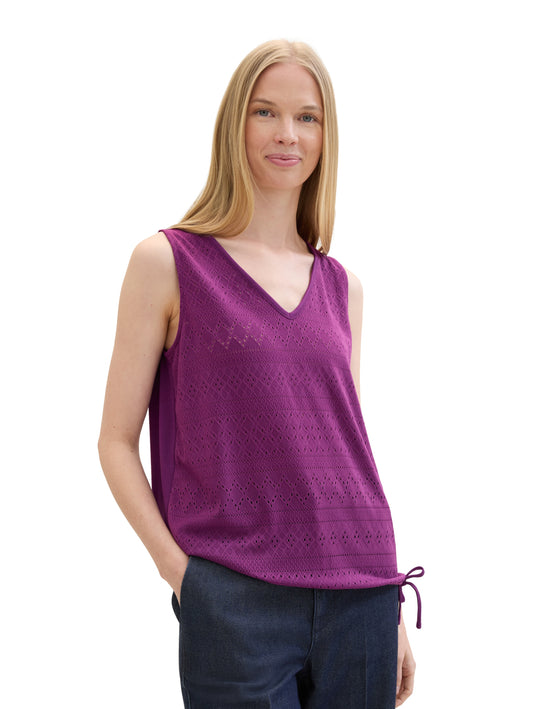 T-shirt top ajour v-neck - 1042397